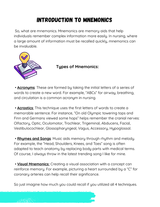 Nursing Mnemonic Study Guide