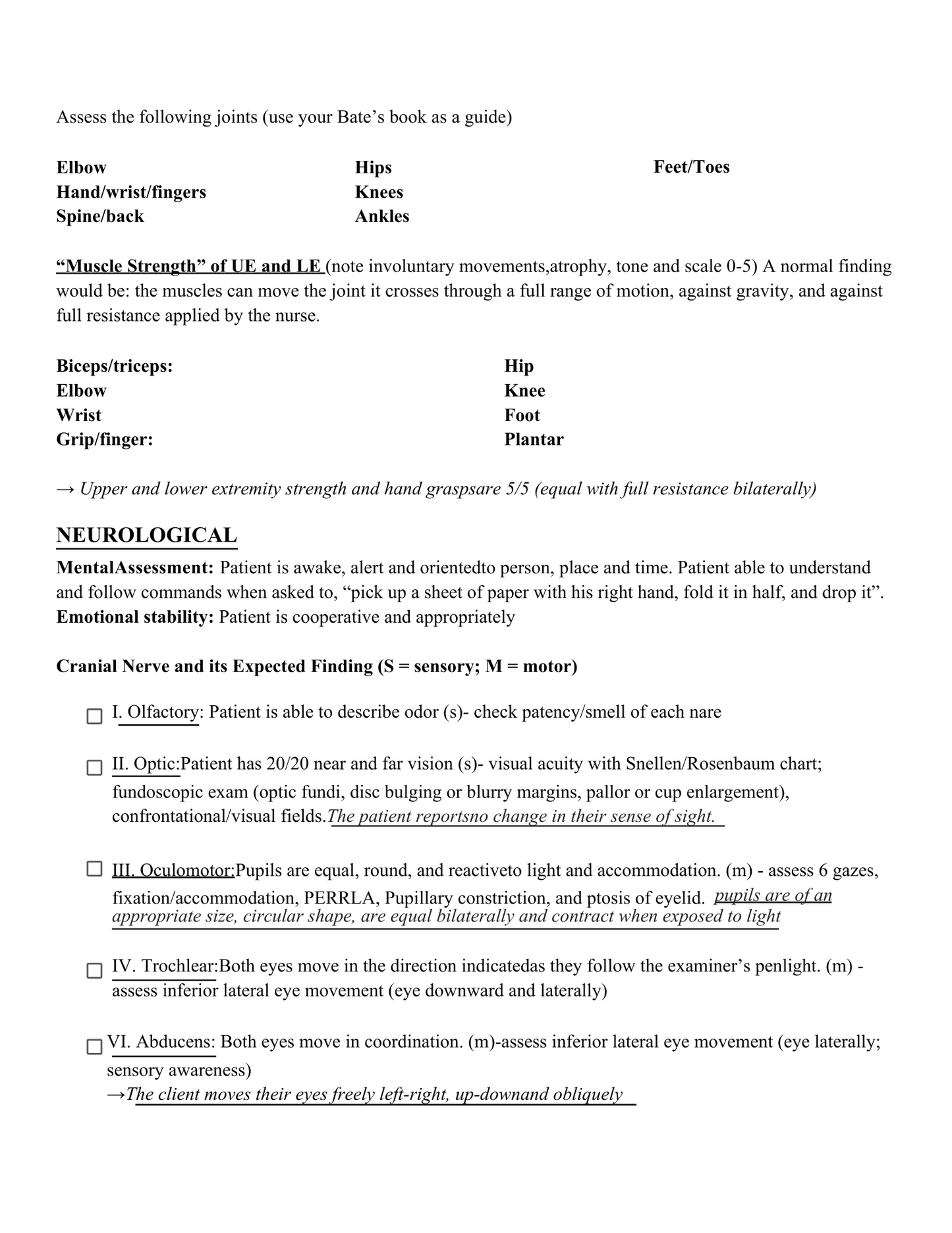 Basic and Advanced Assessment Cheat Guide